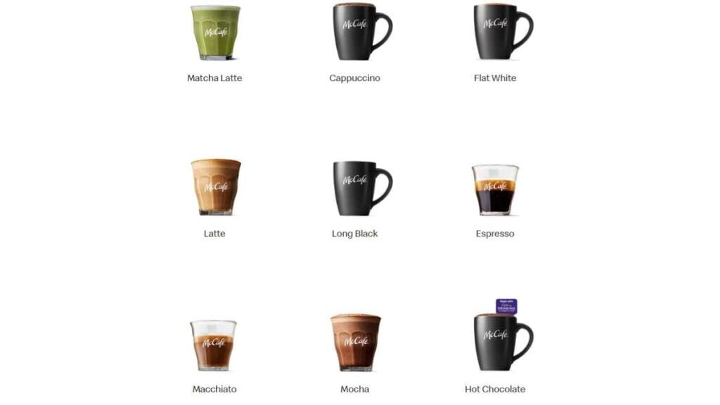 McDonalds McCafe and Beverages Prices Australia