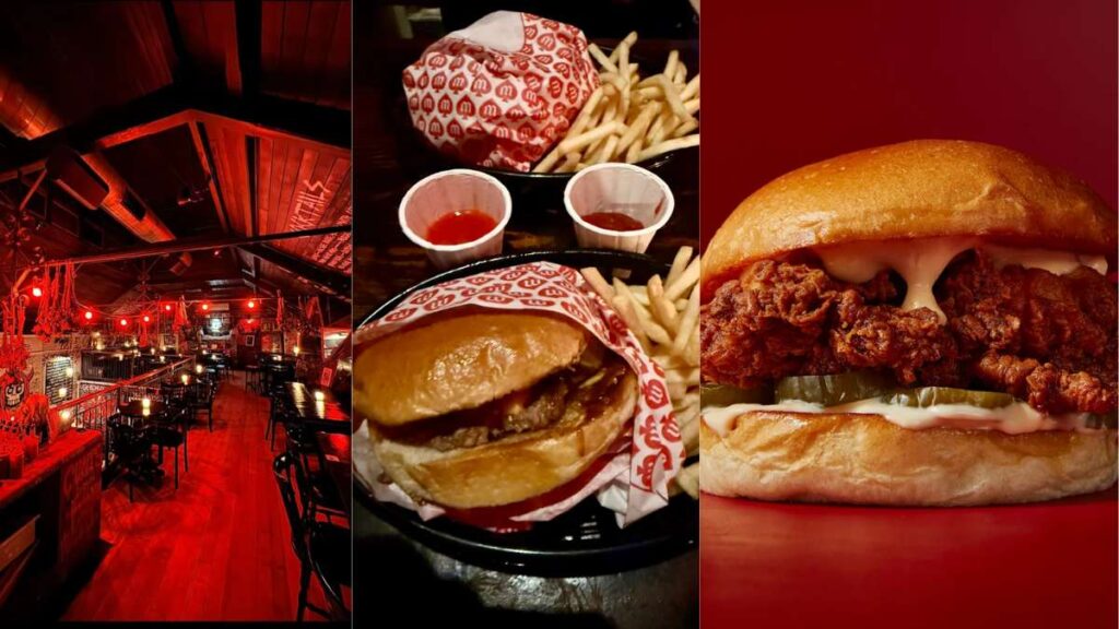 A Betty's Classic burger served with hot fries and a vanilla thick shake at Betty's Burgers on Market Street, Sydney.